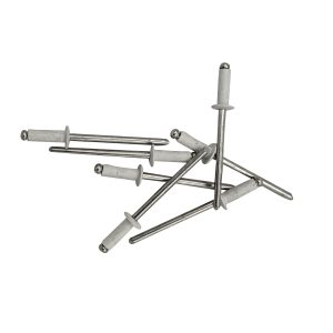 1/8" DIAMETER 3/16" TO 1/4" WHITE RIVET WHITE PAINTED ALUMINUM/ALUMINUM DOME HEAD BLIND RIVET